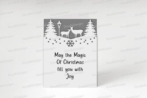 Download Deer in Forest Edge Christmas Card SVG - Christmas card svg Collection