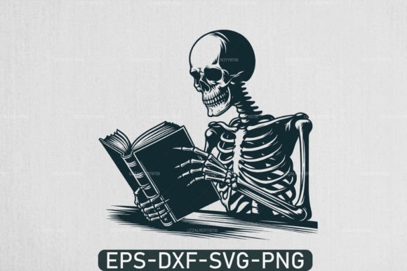 Download A Skeleton Reading Book Svg, Book Lover - Love Collection