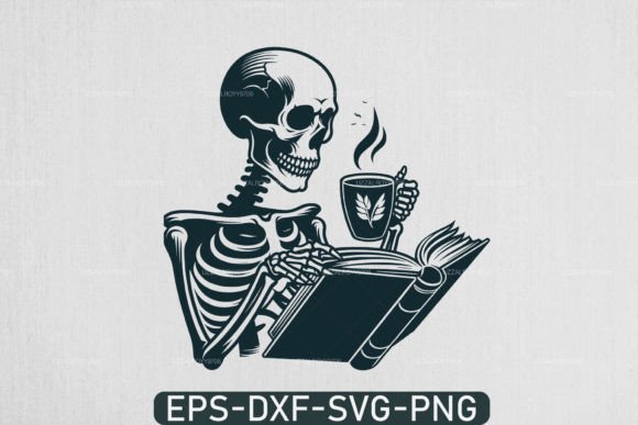 Download "a Skeleton Reading Book Svg, Book Lover - Love Collection