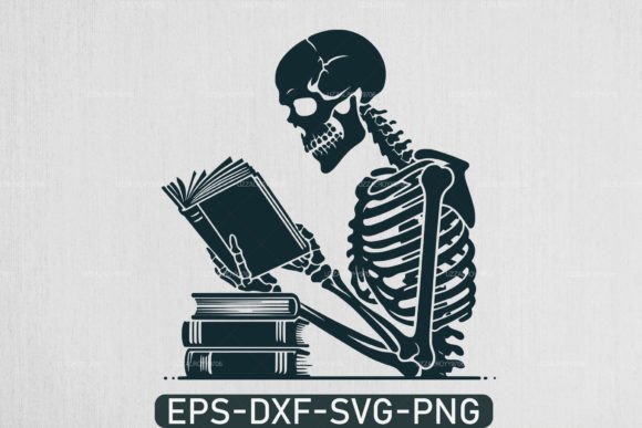 Download A Skeleton Reading Book Svg, Book Lover - Love Collection