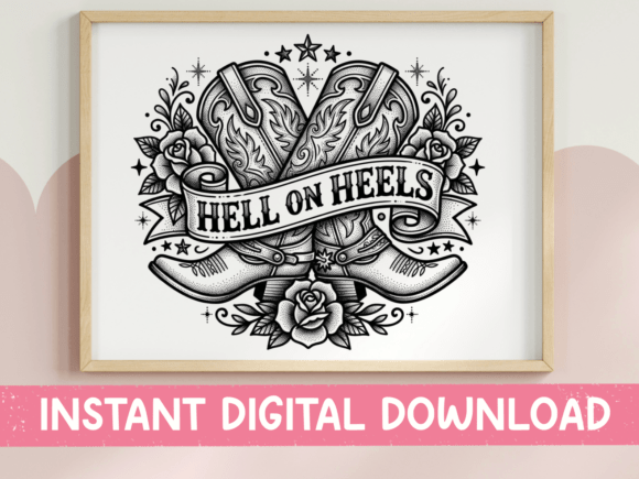 Download Hell on Heels Tattoo Flash SVG - Flash svg Collection