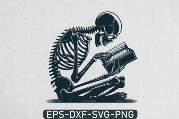Download A Skeleton Reading Book Svg, Book Lover - Love Collection