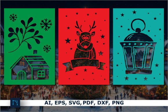 Download Paper Cut Christmas Card SVG Bundle - Christmas card svg Collection