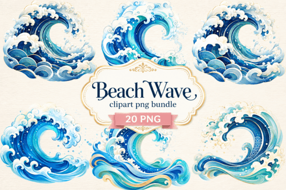 Download Beach Wave Clipart PNG Bundle - Wave Collection