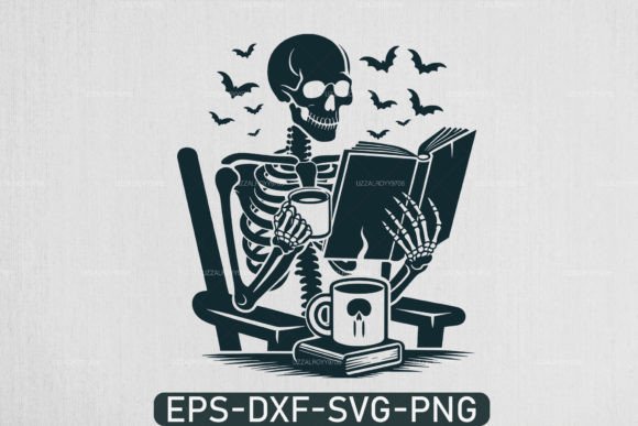Download A Skeleton Reading Book Svg, Book Lover - Love Collection