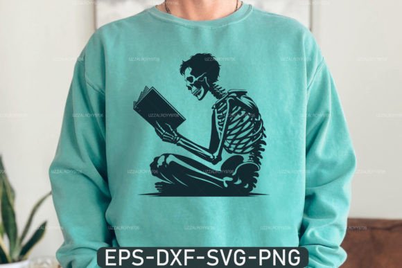 Download A Skeleton Reading Book Svg, Book Lover - Love Collection