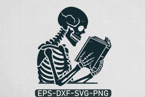 Download A Skeleton Reading Book Svg, Book Lover - Love Collection
