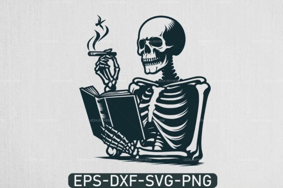 Download A Skeleton Reading Book Svg, Book Lover - Love Collection