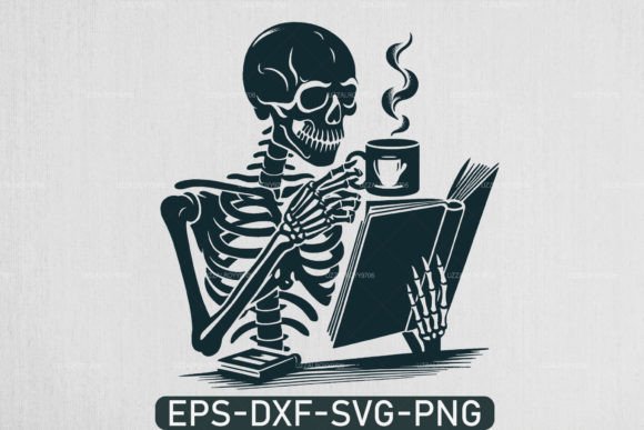 Download A Skeleton Reading Book Svg, Book Lover - Love Collection