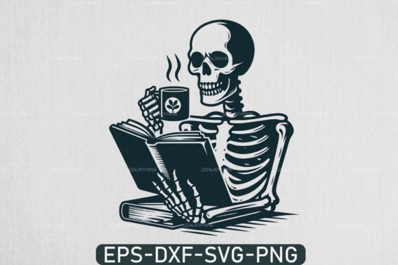 Download A Skeleton Reading Book Svg, Book Lover - Love Collection