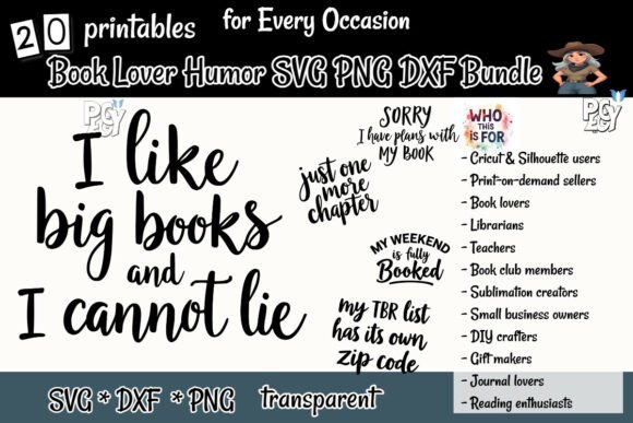 Download Book Lover Humor SVG PNG DXF Bundle - Love Collection