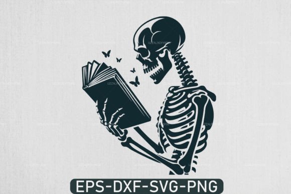 Download A Skeleton Reading Book Svg, Book Lover - Love Collection