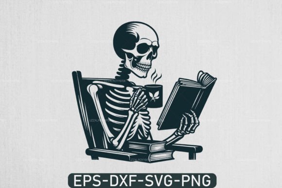 Download A Skeleton Reading Book Svg, Book Lover - Love Collection