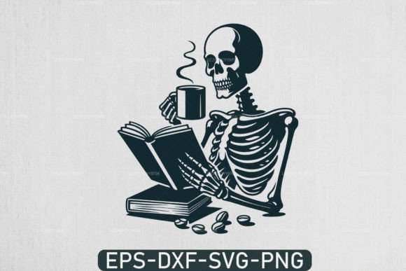 Download A Skeleton Reading Book Svg, Book Lover - Love Collection