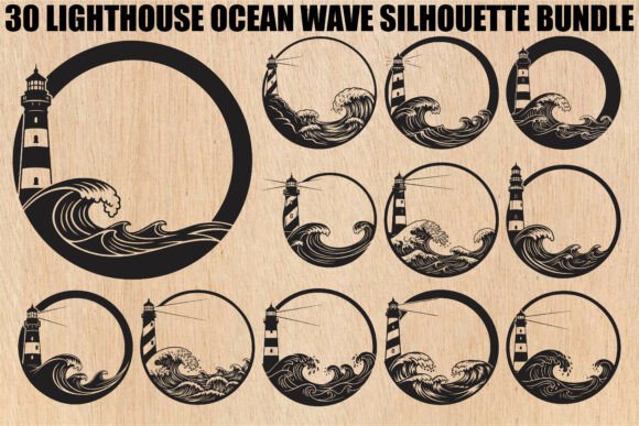 Download Lighthouse Ocean Wave SVG Bundle - Wave Collection